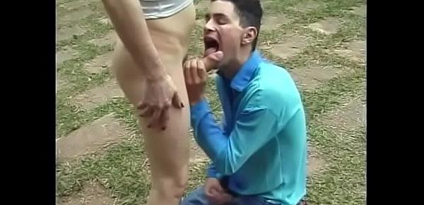  Cute Brazilian tranny Barbara Kysivics allows her slutty  boy to  savour  her massive tool in his button hole outdoors